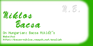 miklos bacsa business card